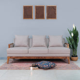 Arbor Rattan Sofa 3 Seater Textured Light Brown